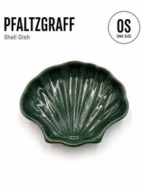 Pfaltzgraff Shell Dish Green Scallop Trinket Dish Vintage Ceramic